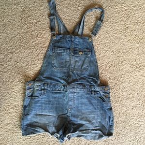 Plus size Jean short overalls